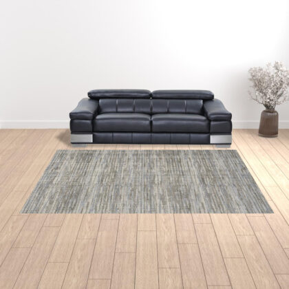 9' x 12' Gray Geometric Area Rug