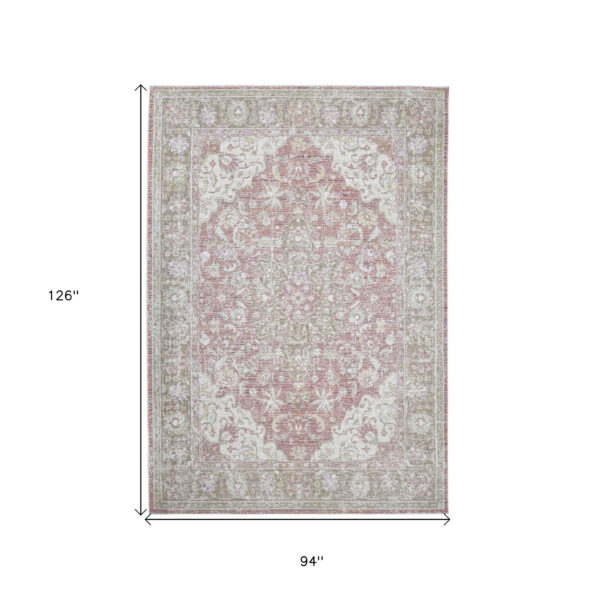 8' x 10' Coral Medallion Power Loom Area Rug