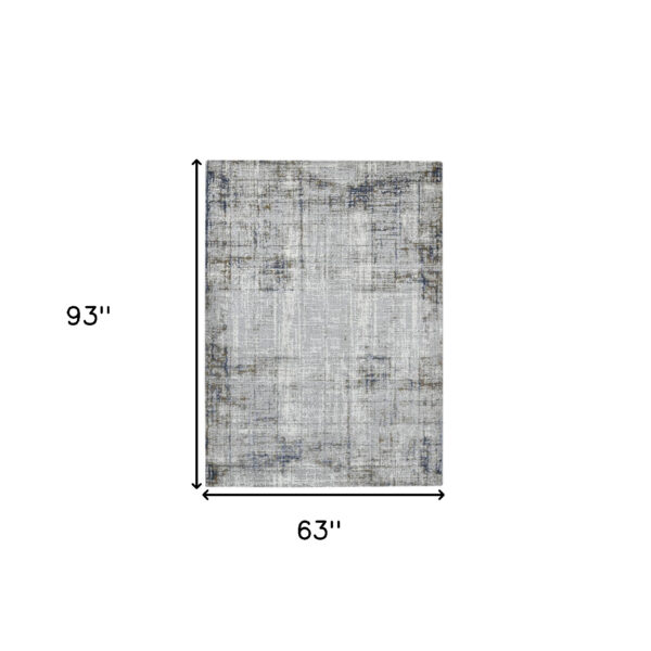 5' x 8' Gray and Gold Abstract Power Loom Area Rug