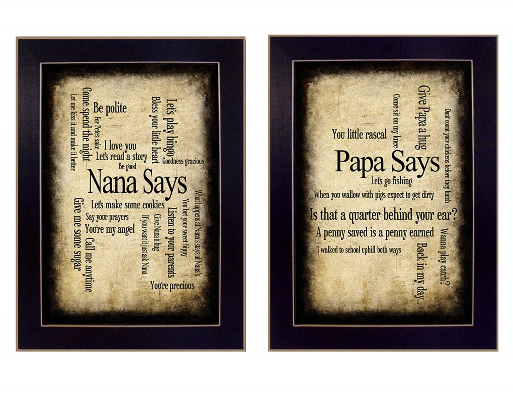 Set Of Two Nana Or Papa Black Framed Print Wall Art - Image 5