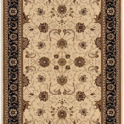 8’ x 11’ Cream and Black Decorative Area Rug