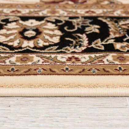 8’ x 11’ Cream and Black Decorative Area Rug