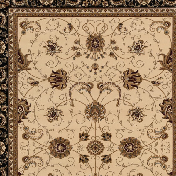 8’ x 11’ Cream and Black Decorative Area Rug