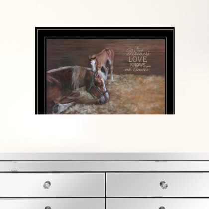 A Mothers Love Horses 2 Black Framed Print Wall Art
