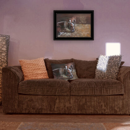 A Mothers Love Horses 2 Black Framed Print Wall Art