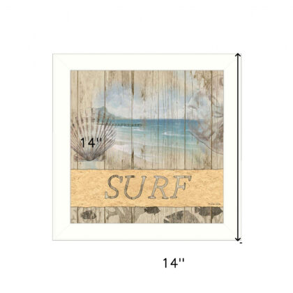 SURF White Framed Print Wall Art