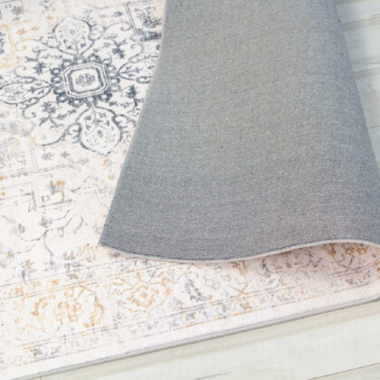 7' x 10' Gray and Gold Oriental Area Rug