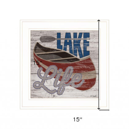Lake Life Canoe 2 White Framed Print Wall Art