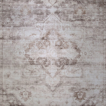 4' x 6' Brown and Ivory Oriental Area Rug