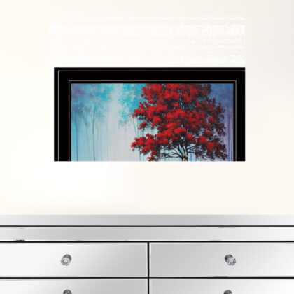 Red Tree 1 Black Framed Print Wall Art