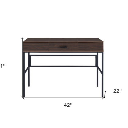 42" Brown and Black Writing Desk