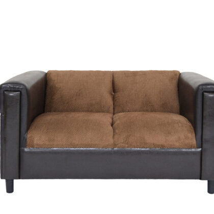 54" Brown And Black Chenille Loveseat