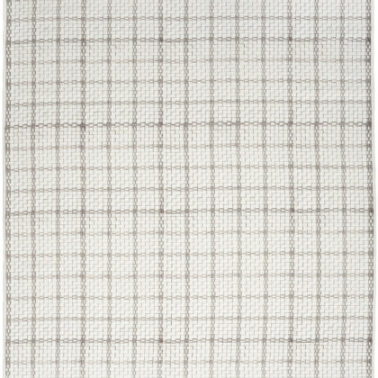 5' x 7' Ivory and Gray Geometric Power Loom Washable Non Skid Area Rug