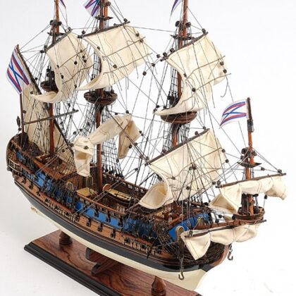 22" Blue and Brown 1700 Goto Predestination Medium Boat Hand Painted Decorative Boat