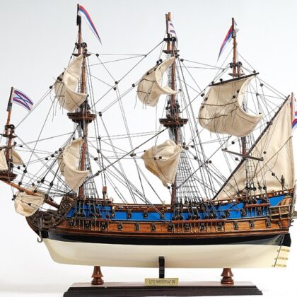 22" Blue and Brown 1700 Goto Predestination Medium Boat Hand Painted Decorative Boat