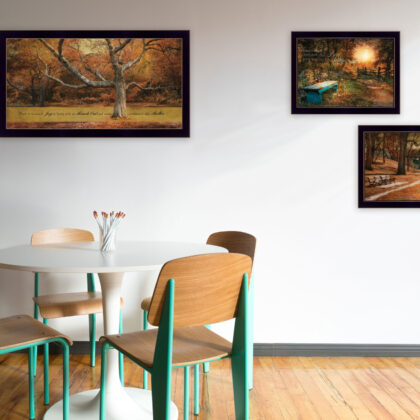 Set Of Three Tranquil Spaces 2 Black Framed Print Wall Art