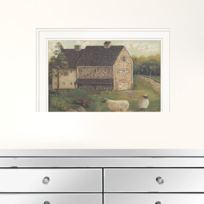 Stone Barn 2 White Framed Print Wall Art