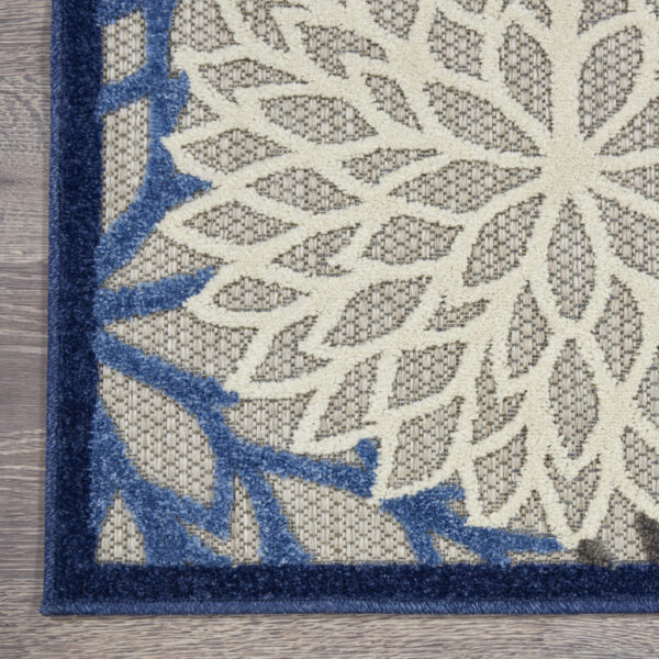 12' X 15' Blue and Ivory Indoor Outdoor Area Rug