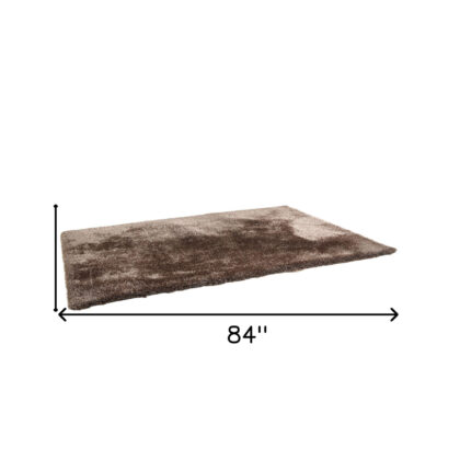 5' x 7' Charcoal Shag Hand Tufted Area Rug