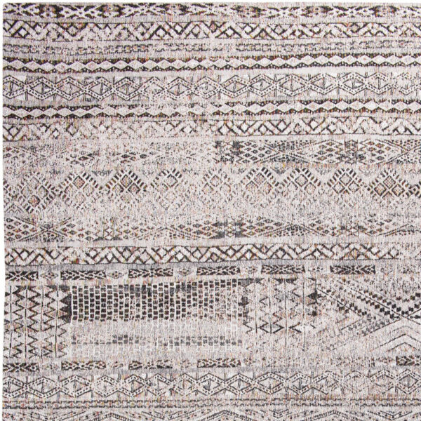 5' x 7' Gray and White Oriental Non Skid Area Rug