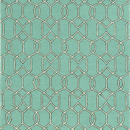 5' X 7' Spa Geometric Trellis Uv Treated Indoor Area Rug