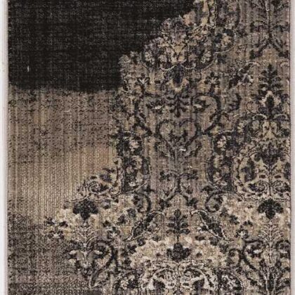 7' Blue Machine Woven Distressed Traditional Round Area Rug