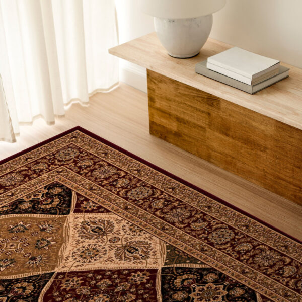3’ x 13’ Red Decorative Diamonds Runner Rug