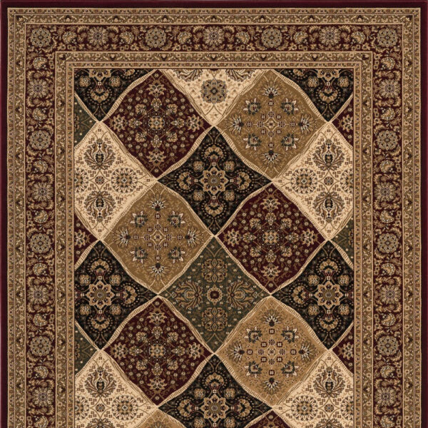 3’ x 13’ Red Decorative Diamonds Runner Rug