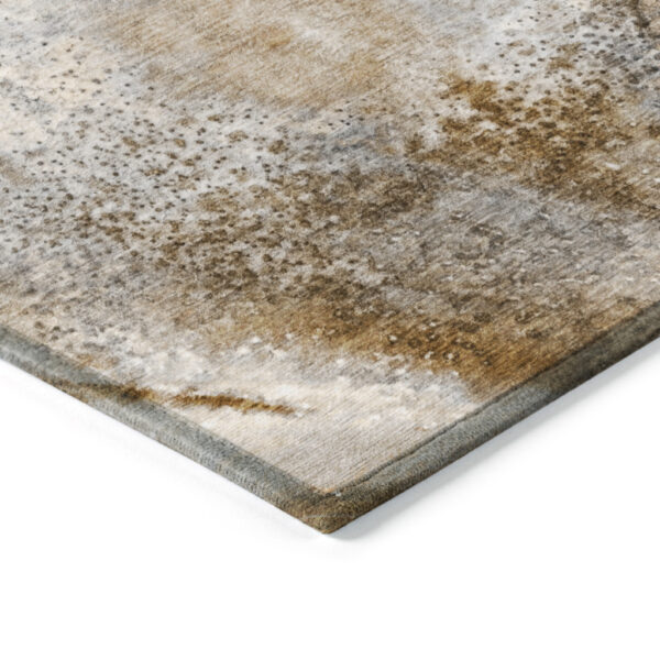 9' X 12' Brown Abstract Washable Non Skid Indoor Outdoor Area Rug