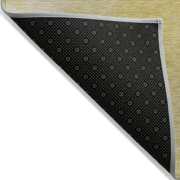 2' X 8' Gold Abstract Washable Non Skid Indoor Outdoor Runner Rug