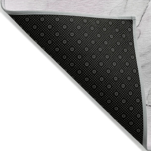 9' X 12' Gray and Pink Abstract Washable Non Skid Indoor Outdoor Area Rug