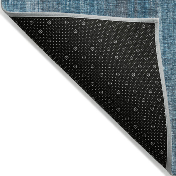 3' X 5' Blue Striped Washable Non Skid Indoor Outdoor Area Rug