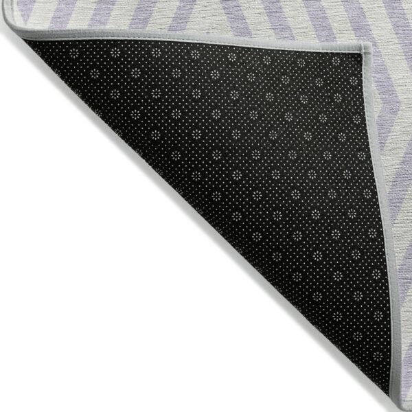 10' X 14' Lavender and Ivory Geometric Washable Non Skid Indoor Outdoor Area Rug