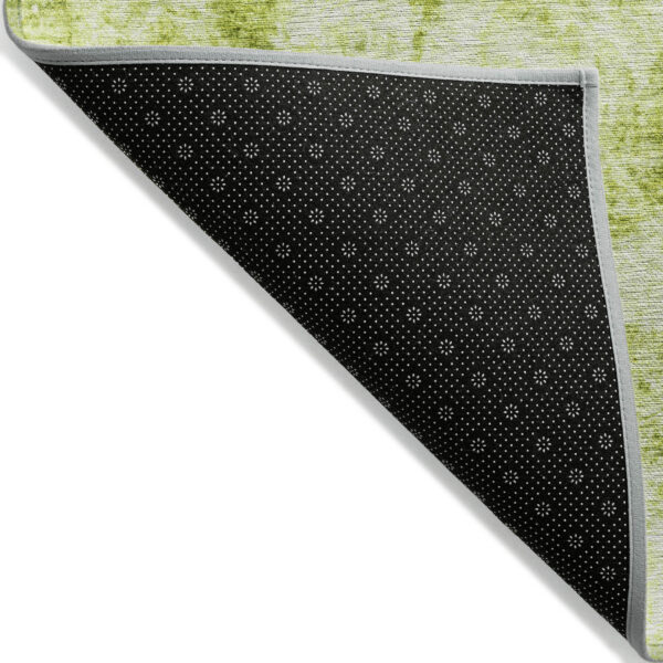 10' X 14' Lime Green Abstract Washable Non Skid Indoor Outdoor Area Rug