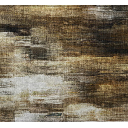 2' X 3' Chocolate Abstract Washable Non Skid Indoor Outdoor Area Rug
