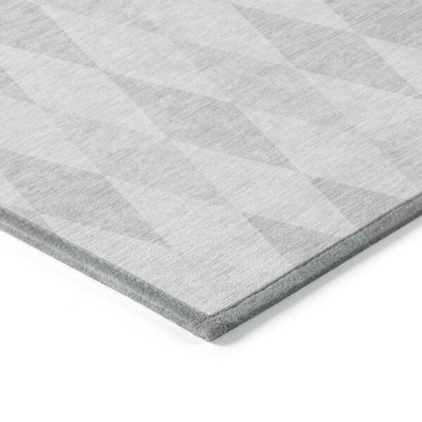 5' X 8' Gray Geometric Washable Non Skid Indoor Outdoor Area Rug