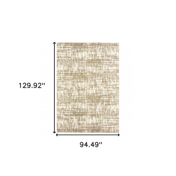 8’X11’ Ivory And Gray Abstract Strokes Area Rug
