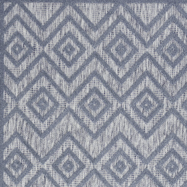 4' X 6' Denim Blue Argyle Indoor Outdoor Area Rug
