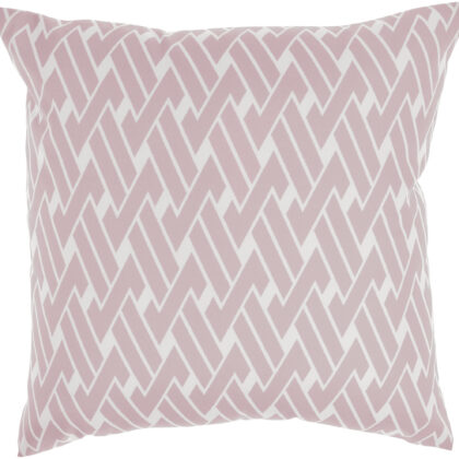 20" Pink and White Botanical Indoor Outdoor Throw Pillow