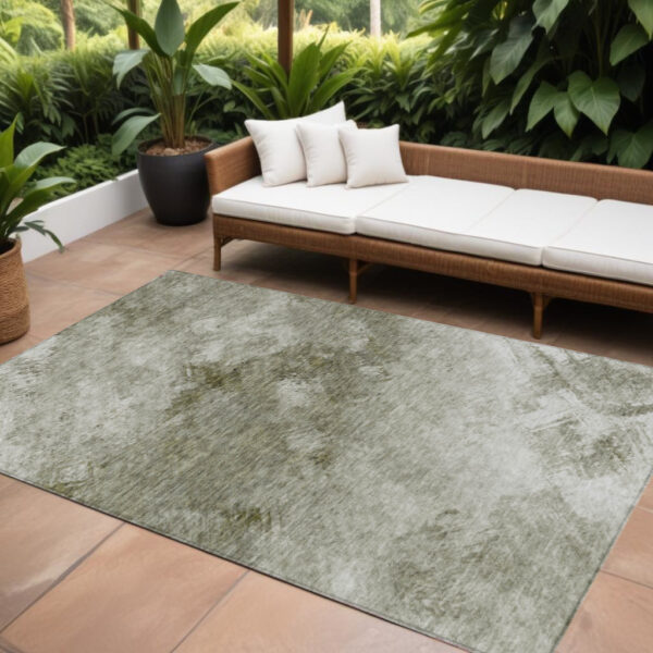 10' X 14' Taupe Beige And Brown Abstract Washable Indoor Outdoor Area Rug