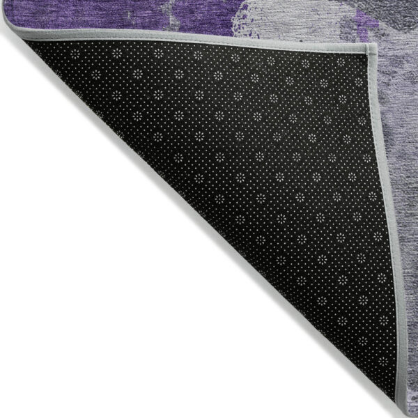 9' X 12' Purple Lilac And Eggplant Abstract Washable Indoor Outdoor Area Rug