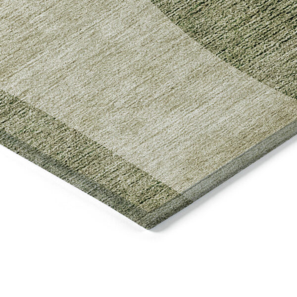 3' X 5' Beige And Chocolate Abstract Washable Indoor Outdoor Area Rug