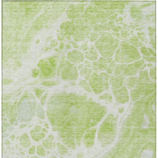 8' X 10' Artichoke Green And Ivory Nautical Washable Indoor Outdoor Area Rug
