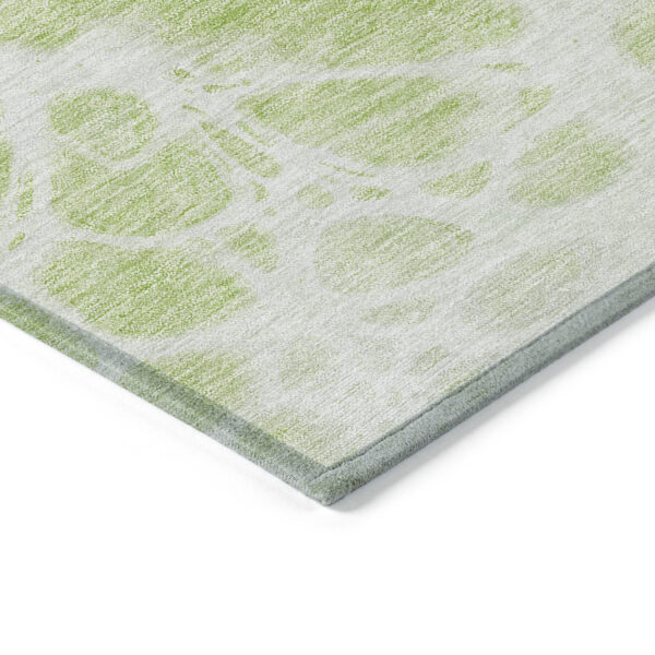 8' X 10' Artichoke Green And Ivory Nautical Washable Indoor Outdoor Area Rug