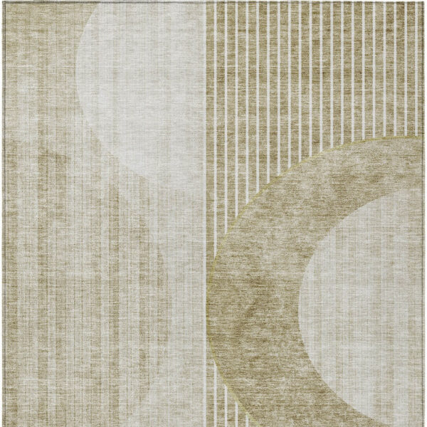 8' X 10' Taupe Beige And Tan Geometric Washable Indoor Outdoor Area Rug