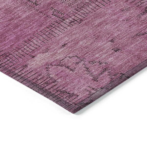 8' X 10' Blush Pink And Mauve Patchwork Washable Indoor Outdoor Area Rug