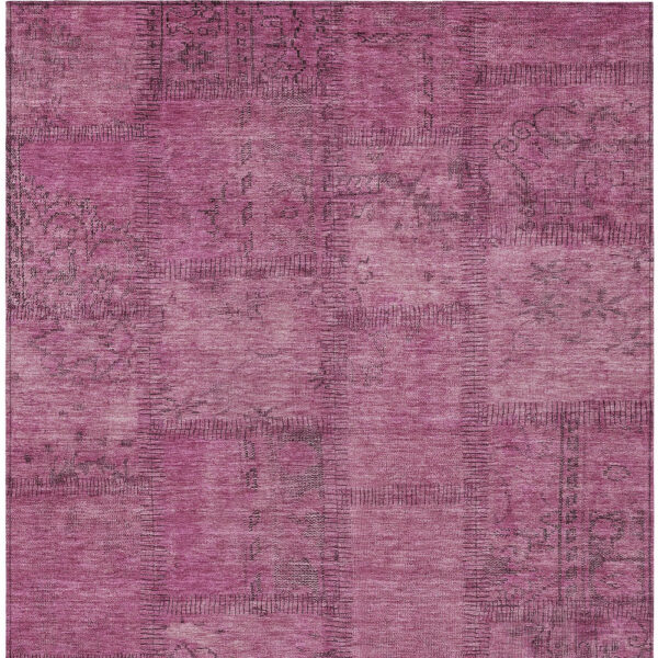 8' X 10' Blush Pink And Mauve Patchwork Washable Indoor Outdoor Area Rug