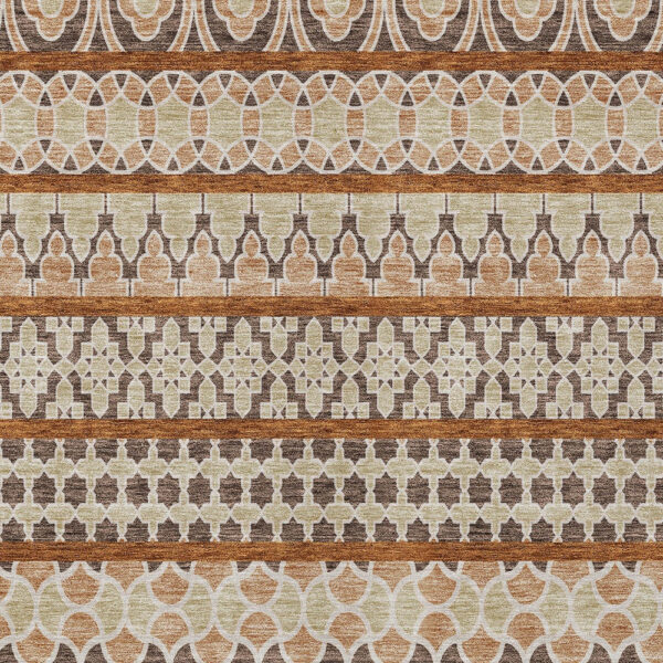 10' X 14' Chocolate And Taupe Quatrefoil Washable Indoor Outdoor Area Rug