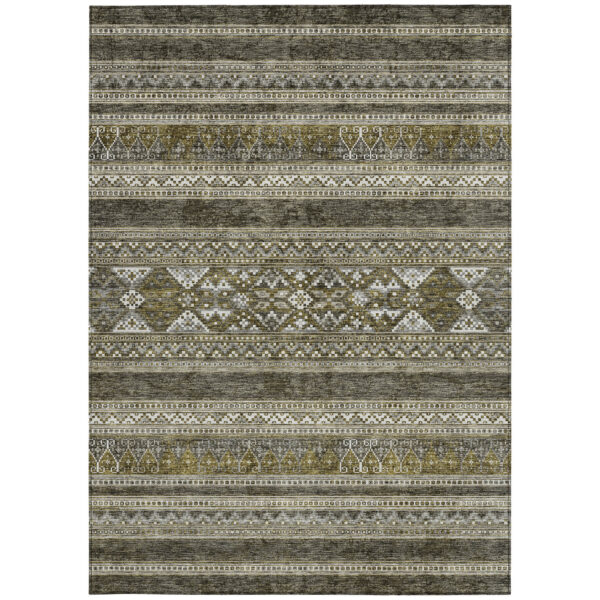 3' X 5' Taupe Beige And Ivory Southwestern Washable Indoor Outdoor Area Rug