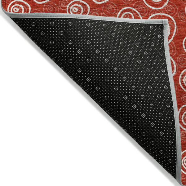 10' X 14' Red And Ivory Geometric Washable Indoor Outdoor Area Rug